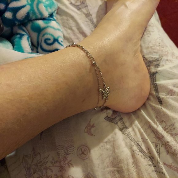 Women's Silver Butterfly Anklet - Picture 8 of 15